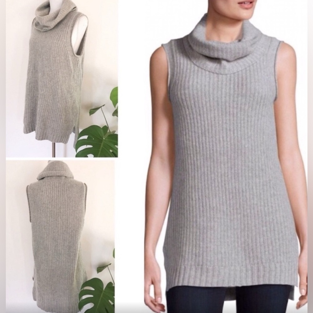 EUC- Saks Fifth Avenue Sleeveless Cashmere Ribbed Knit Sleeveless Sweater